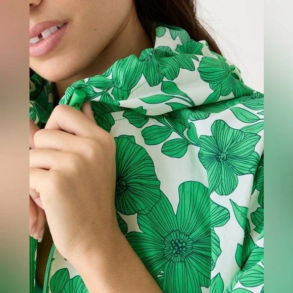 J.Crew Full-zip active anorak in botanical print BT715 - Picture 3 of 9